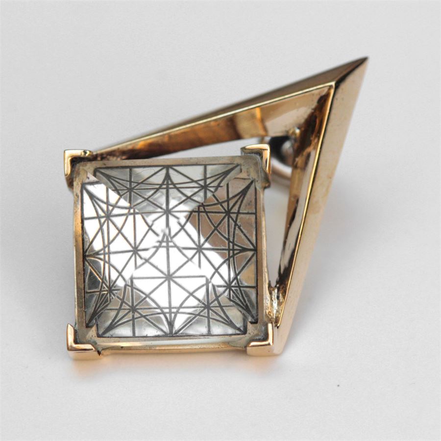'Entropia' earrings with grid ENTROPIA | OR S CDR-LASBRO GRI